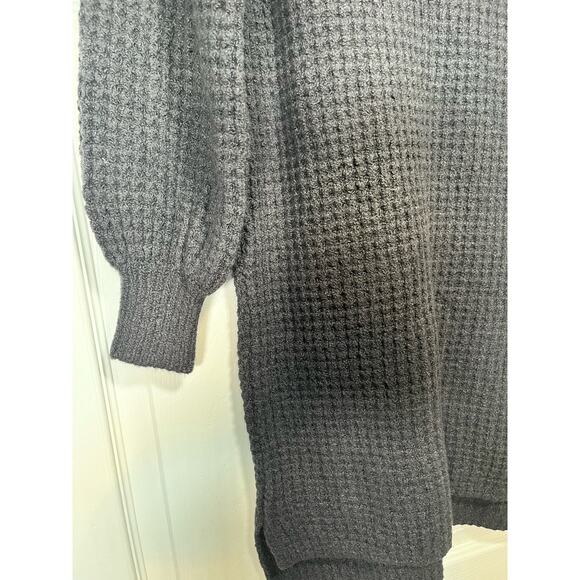 UpWest Sweater Dress Sz M, Cozy Crew Neck Cabin-core Knit Wool Blend- Preppy - Picture 4 of 9